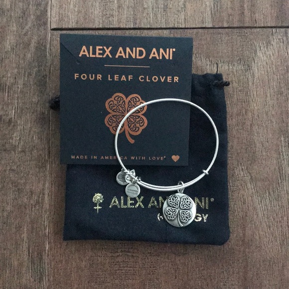 Four Leaf Clover Alex and Ani Bracelet - Picture 1 of 3